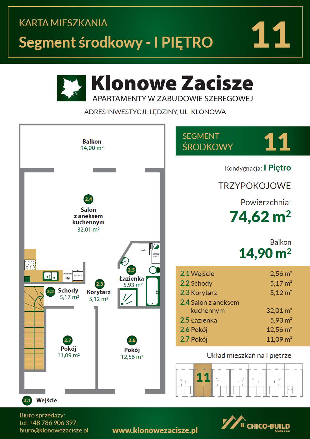 Karta mieszkania na osiedlu Klonowe Zacisze