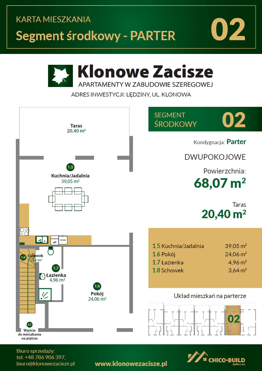 Karta mieszkania na osiedlu Klonowe Zacisze