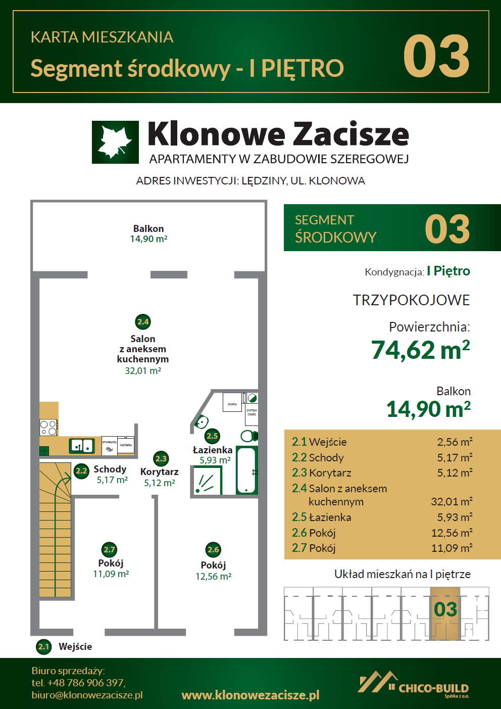 Karta mieszkania na osiedlu Klonowe Zacisze