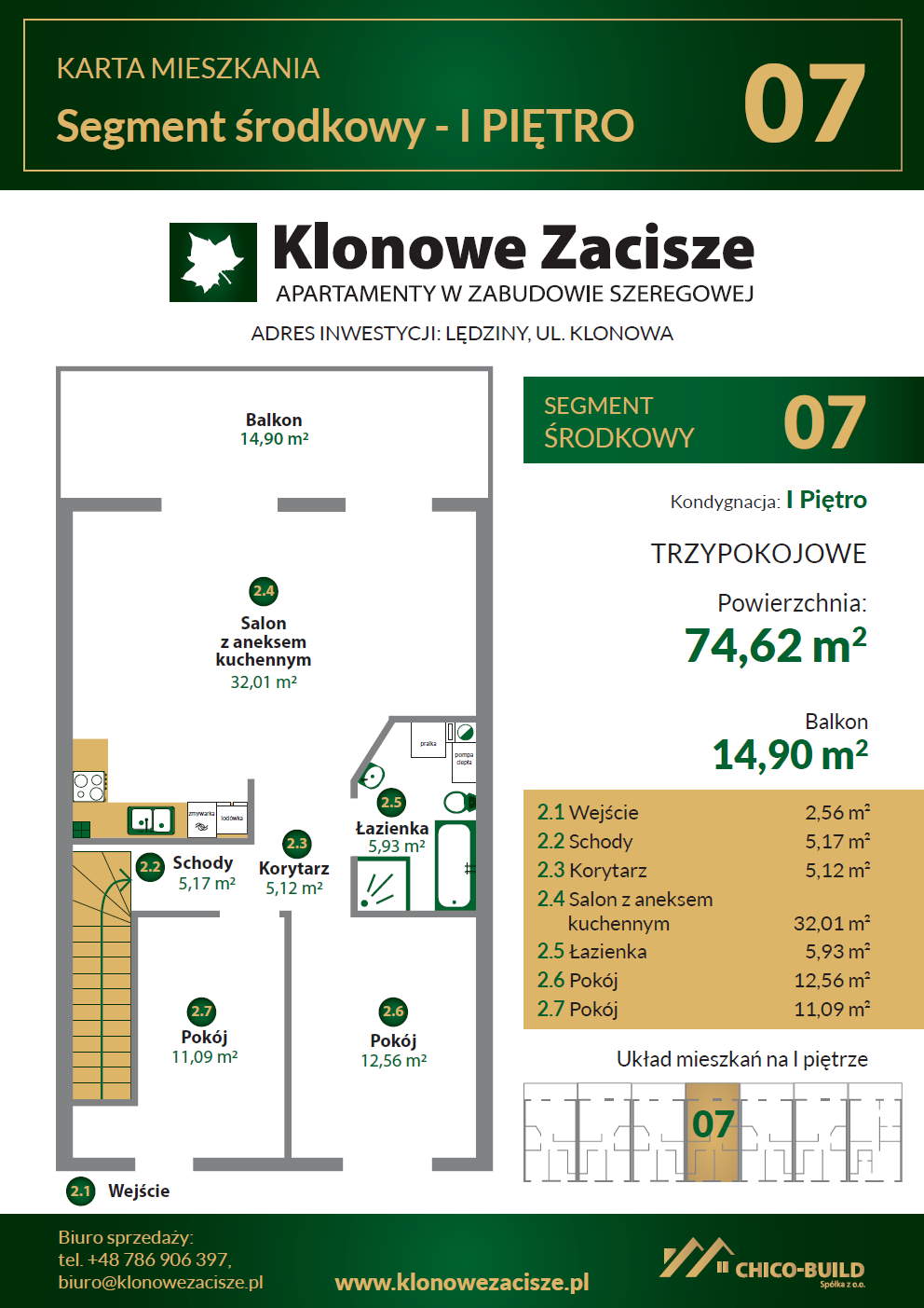 Karta mieszkania na osiedlu Klonowe Zacisze